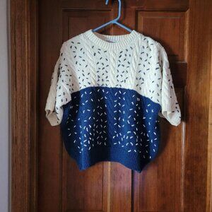 St. Raphael Navy and Cream Raglan sleeve sweater